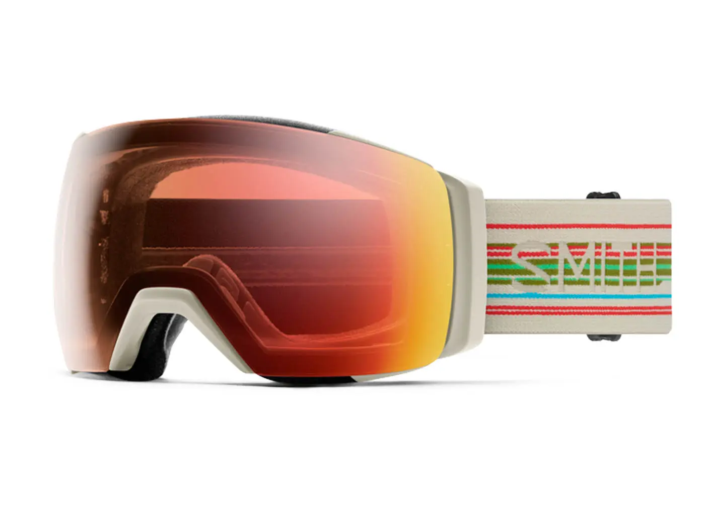 Smith IO Mag XL Chalk Straightline ChromaPop Pro PhotoChromic Red Mirror